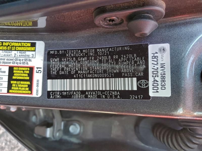 2022 Toyota Camry le