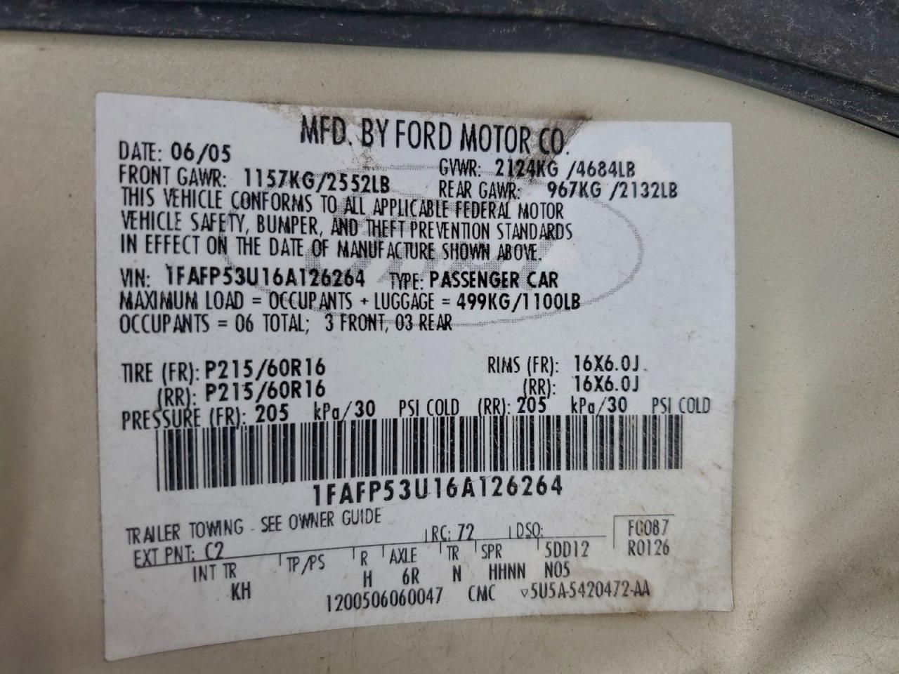 2006 Ford Taurus se