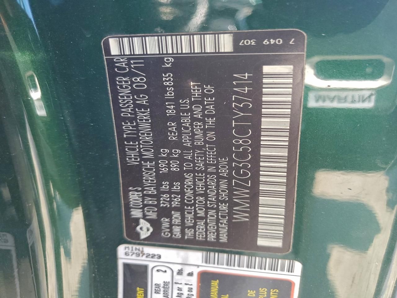 2012 Mini Cooper clu