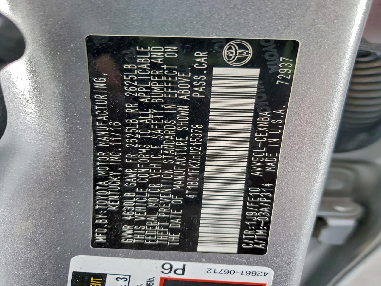 2017 Toyota Camry Hybrid