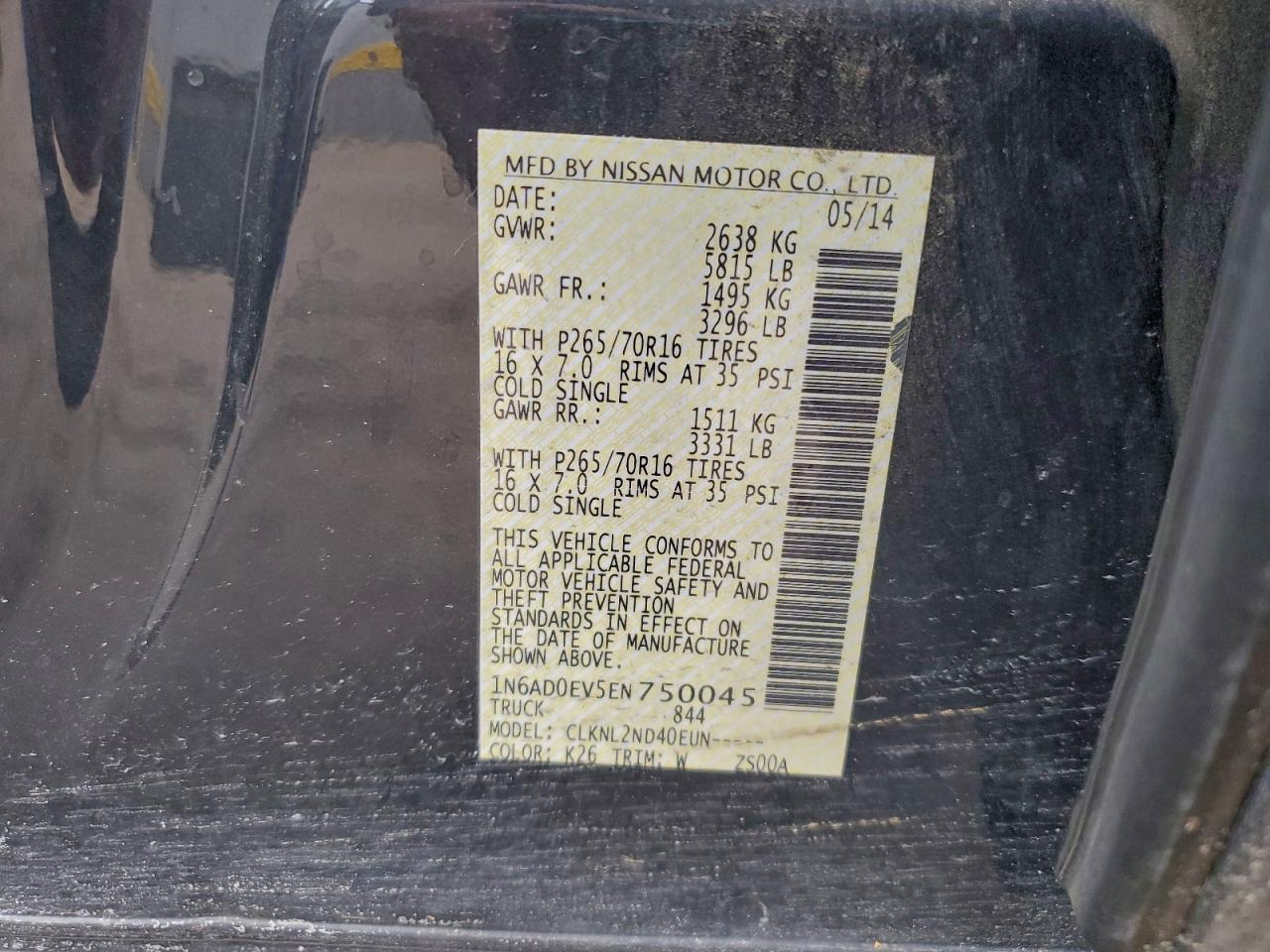 2014 Nissan Frontier sv
