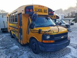 Salvage trucks for sale at West Warren, MA auction: 2012 Chev Rolet Express School Bus