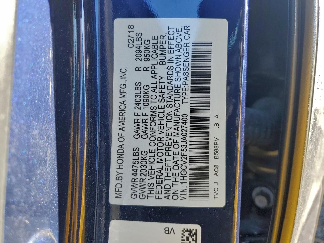 2018 Honda Accord exl