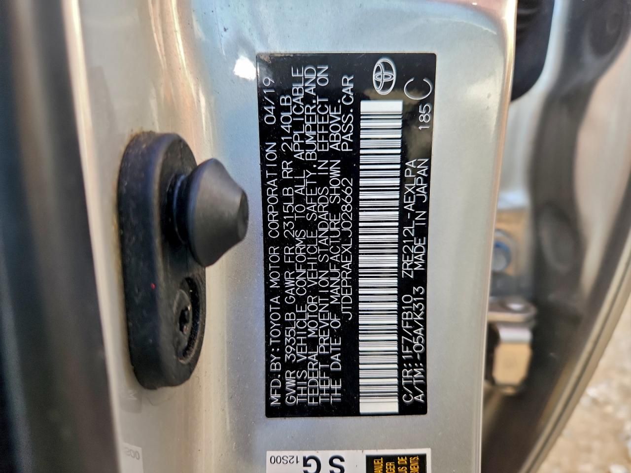 2020 Toyota Corolla le