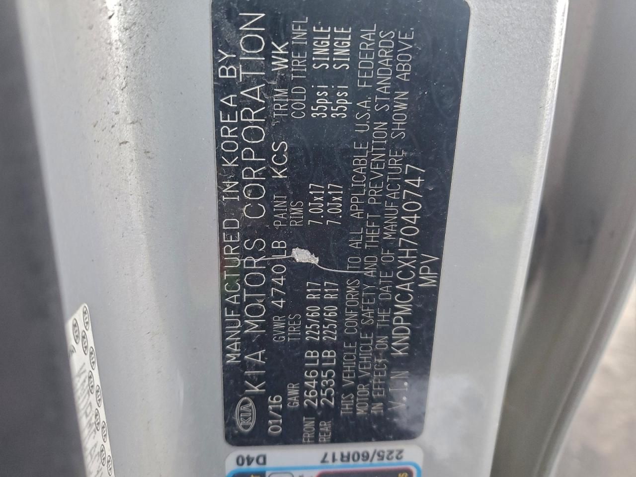 2017 KIA Sportage lx