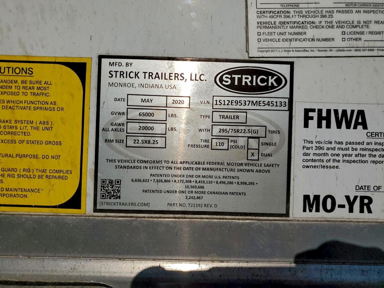 2021 Strick DRY Van Trailer