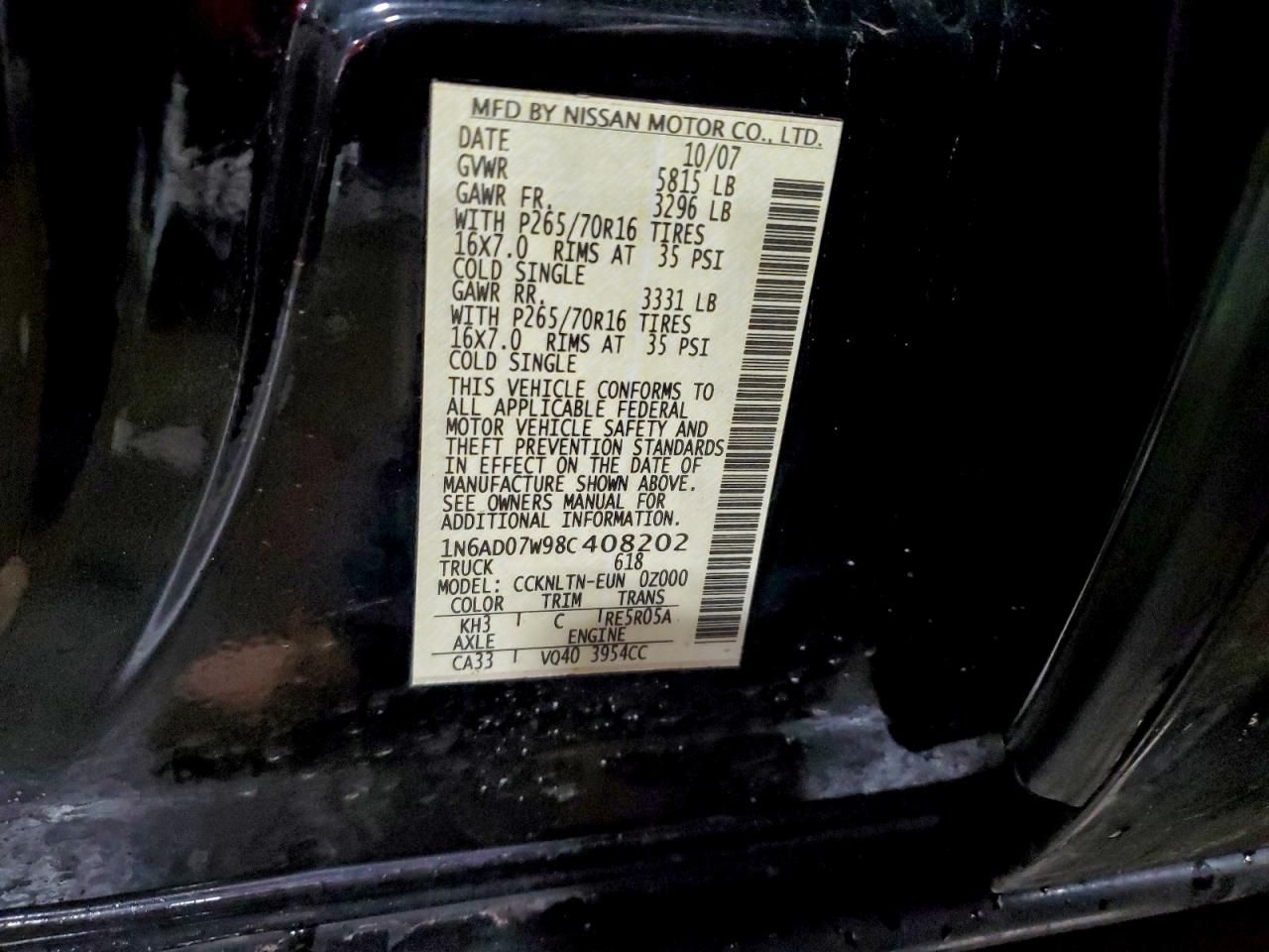 2008 Nissan Frontier Crew cab le