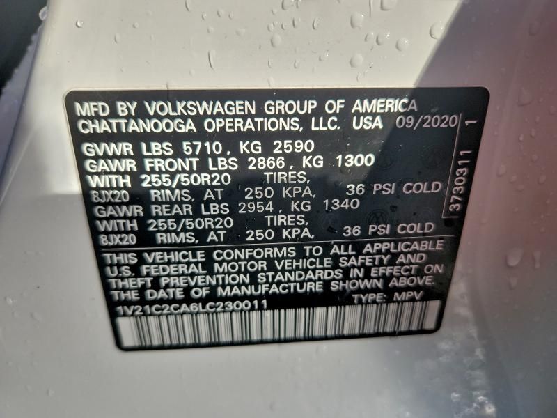 2020 Volkswagen Atlas Cross Sport se