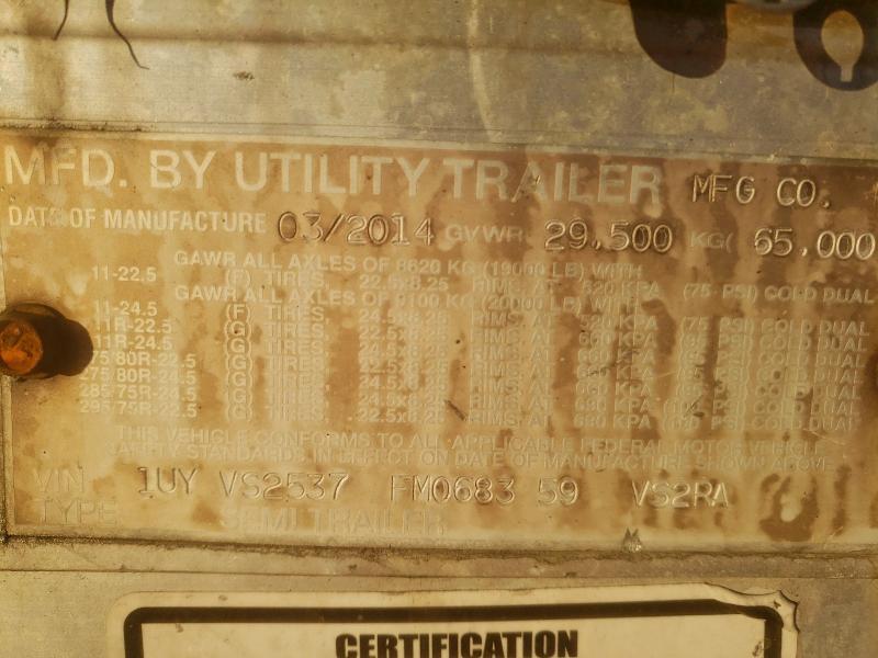 2015 Utlity VS2RA Refrigerated Van Trailer