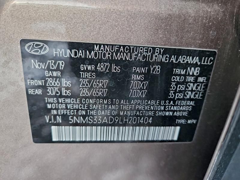 2020 Hyundai Santa fe sel