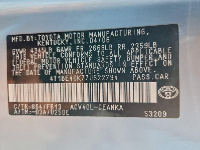2007 Toyota Camry le