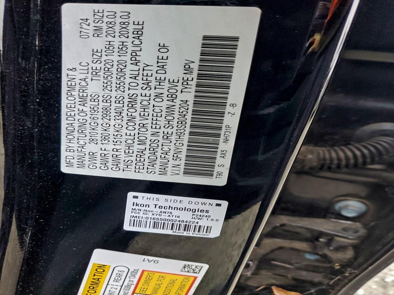 2025 Honda Pilot Black