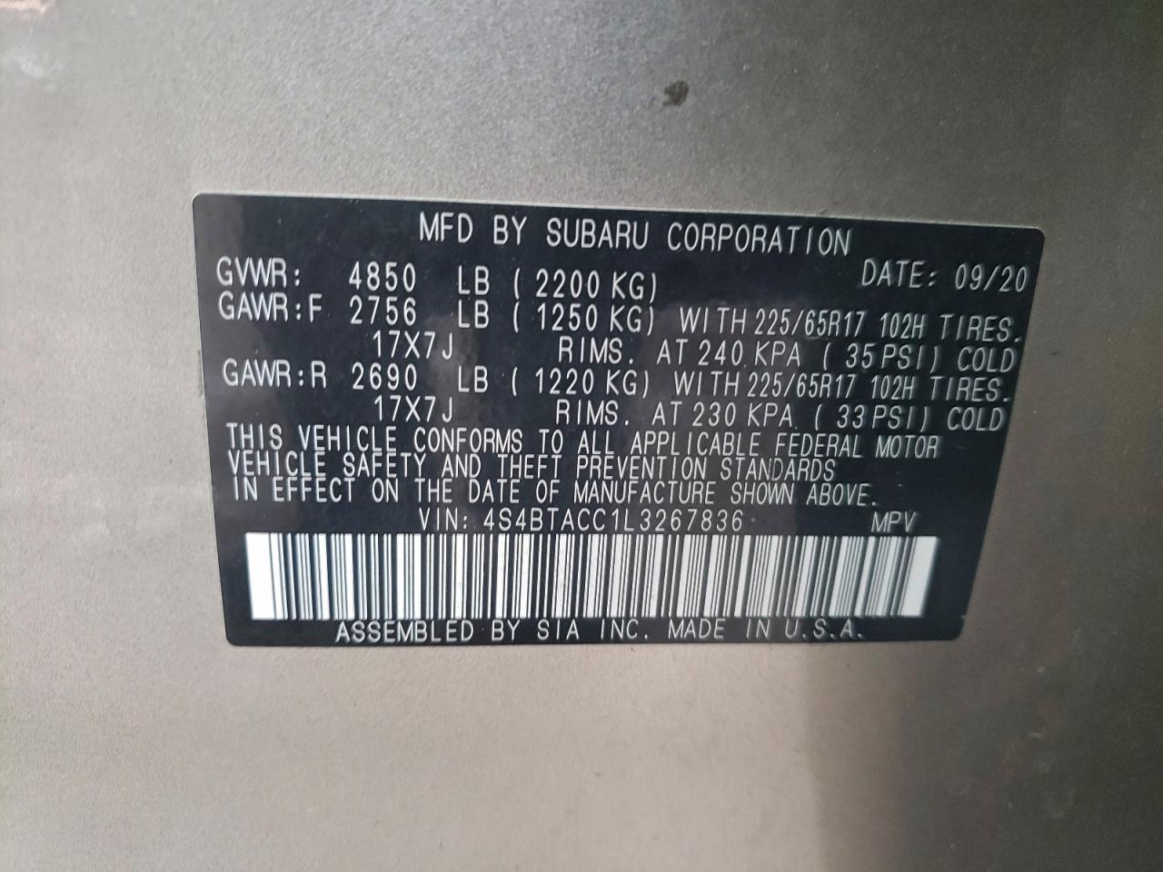 2020 Subaru Outback Premium