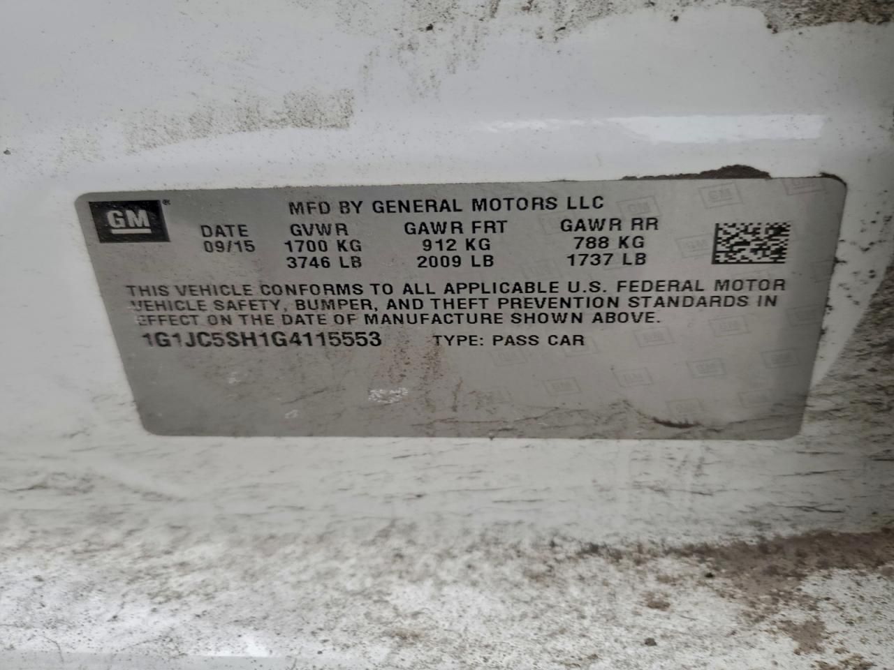 2016 Chevrolet Sonic lt