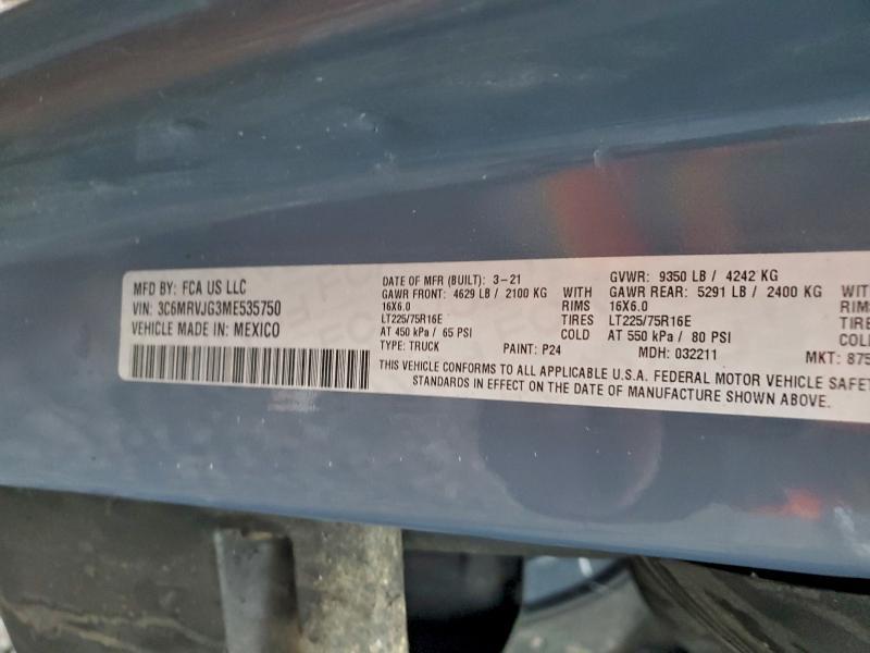 2021 Dodge RAM Promaster 3500 Delivery Van