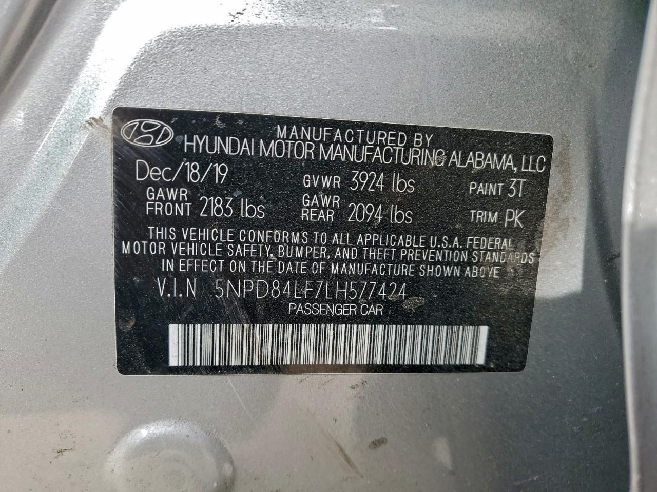 2020 Hyundai Elantra sel