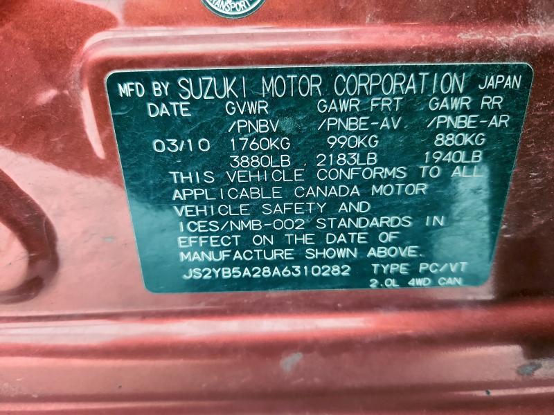 2010 Suzuki SX4 jx