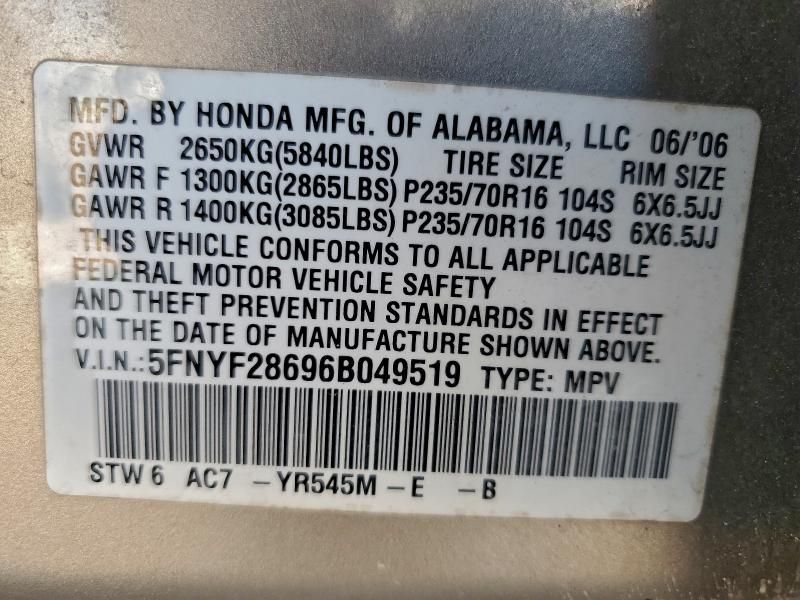 2006 Honda Pilot ex