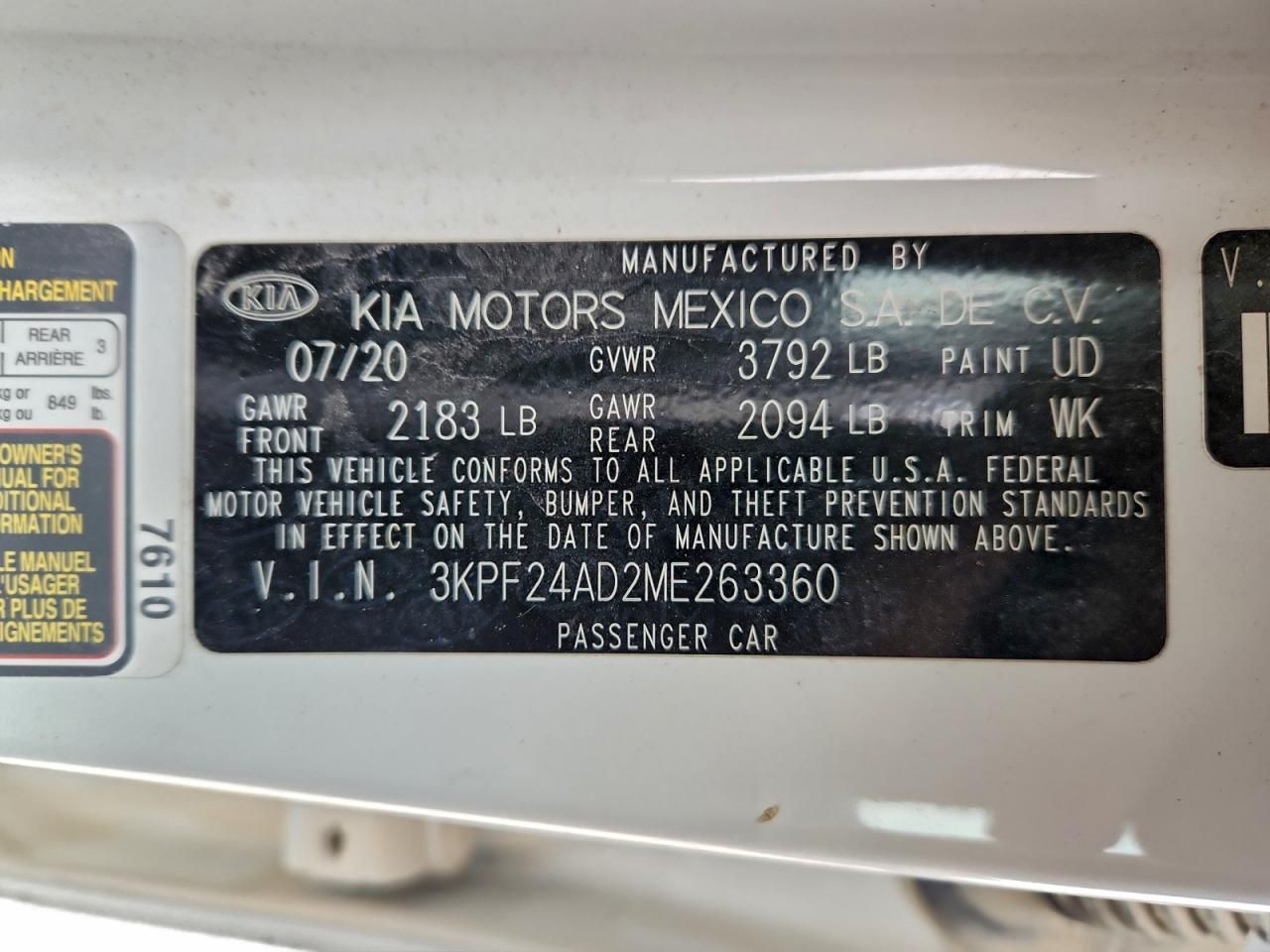 2021 KIA Forte fe