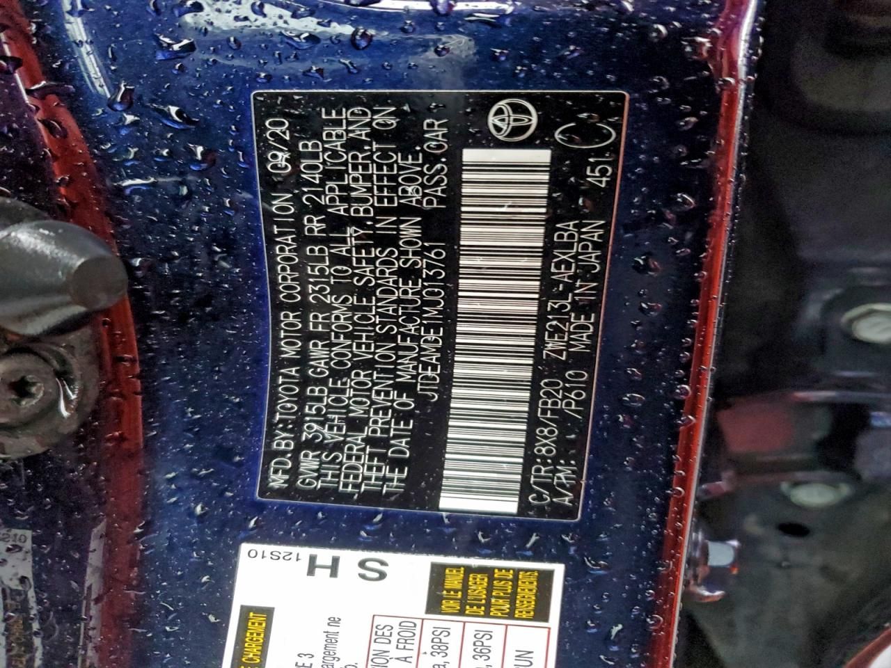 2021 Toyota Corolla le