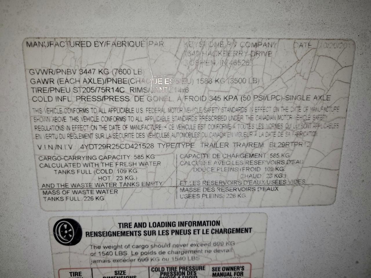 2012 Keystone 2012 Dutchman Bullet