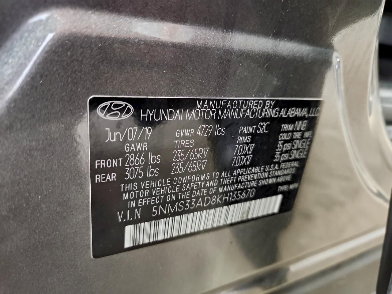 2019 Hyundai Santa fe sel