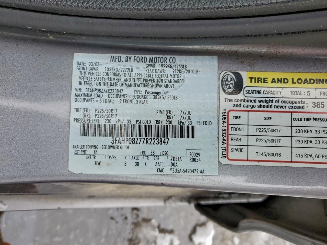 2007 Ford Fusion sel