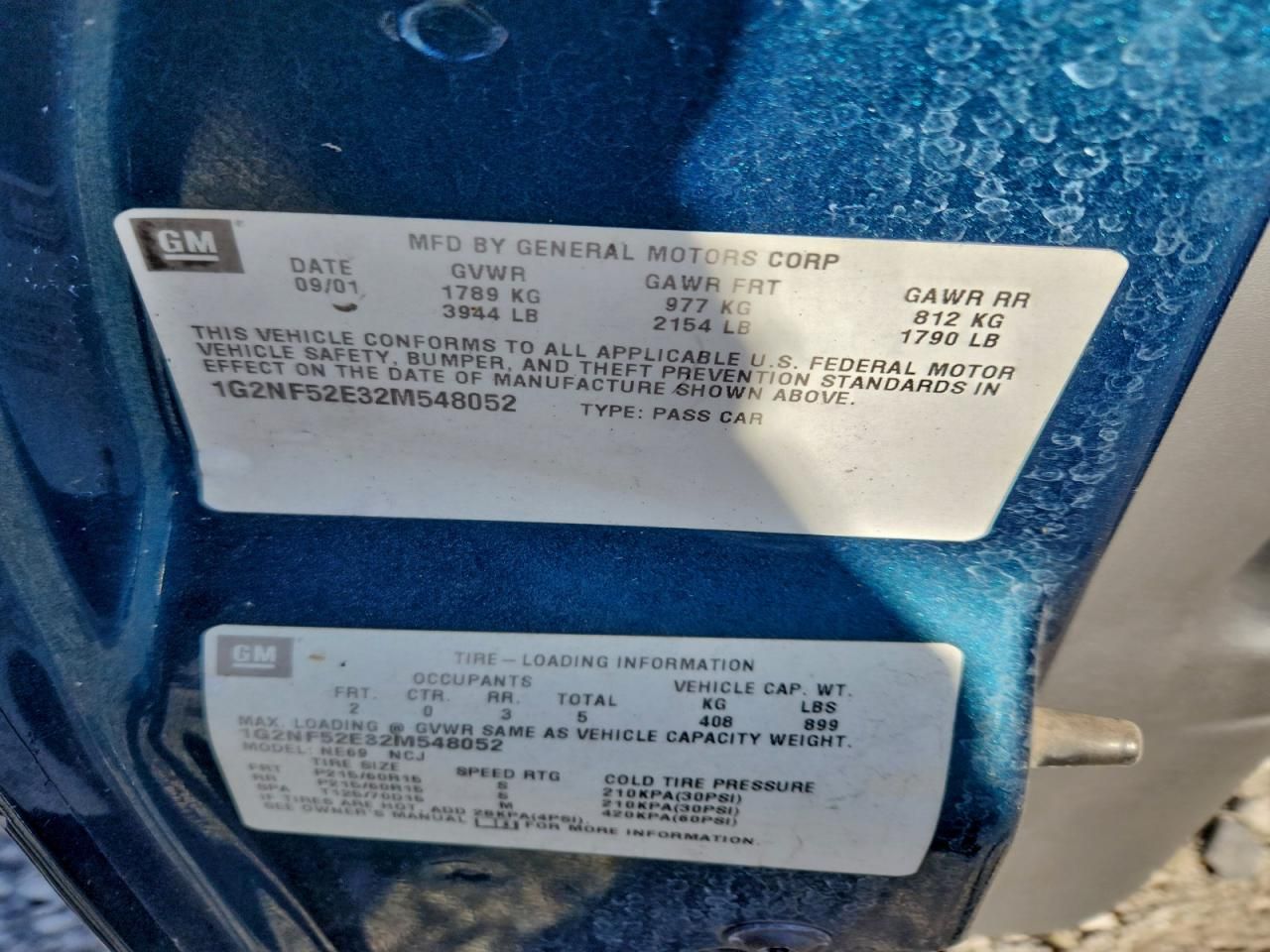 2002 Pontiac Grand am SE1