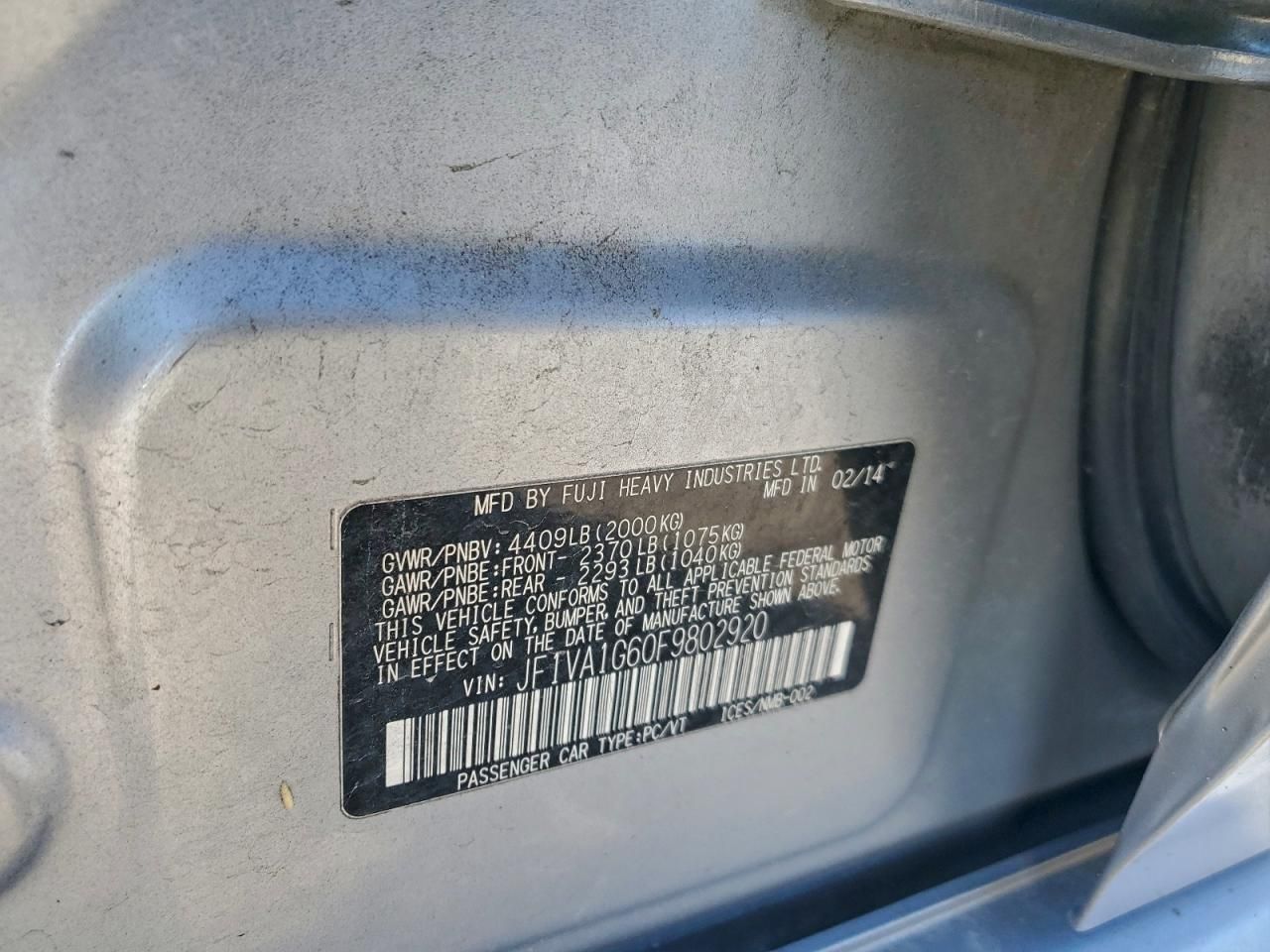 2015 Subaru Wrx Limited