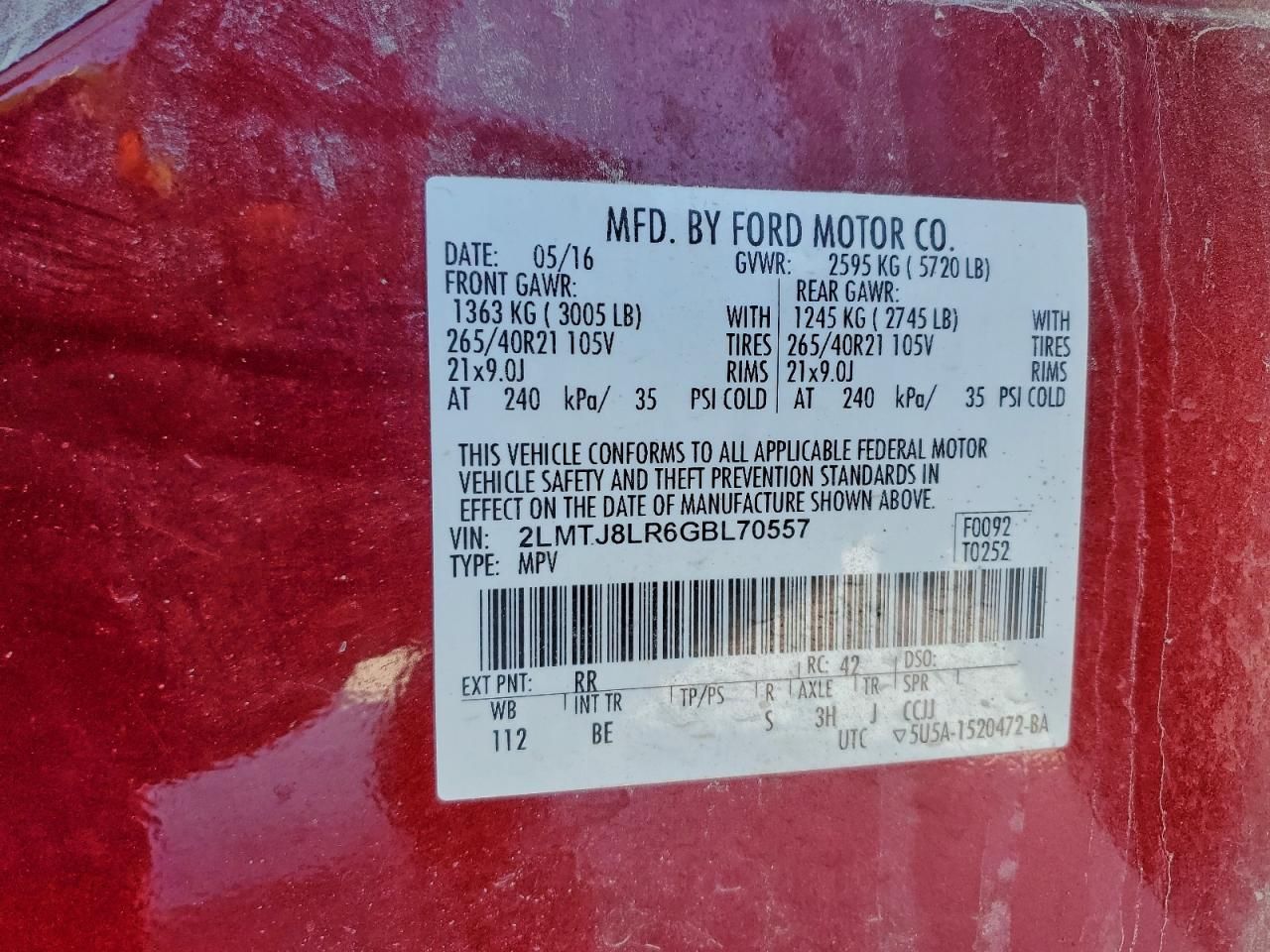 2016 Lincoln Mkx Reserve