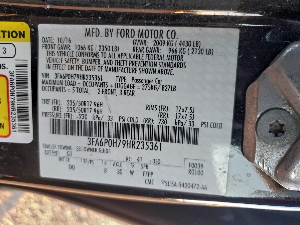 2017 Ford Fusion se