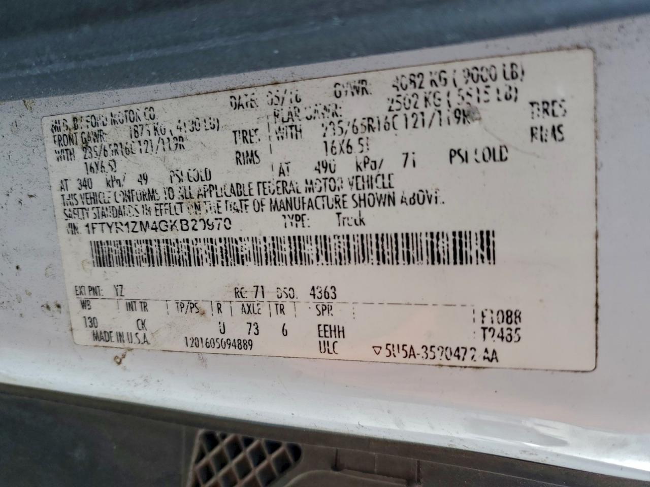 2016 Ford Transit 250 Delivery Van