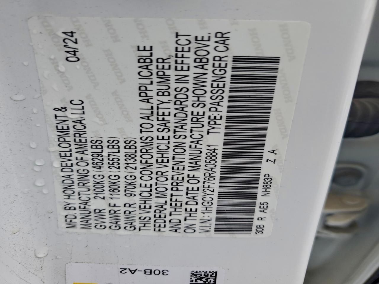 2024 Honda Accord Hybrid Sport-l