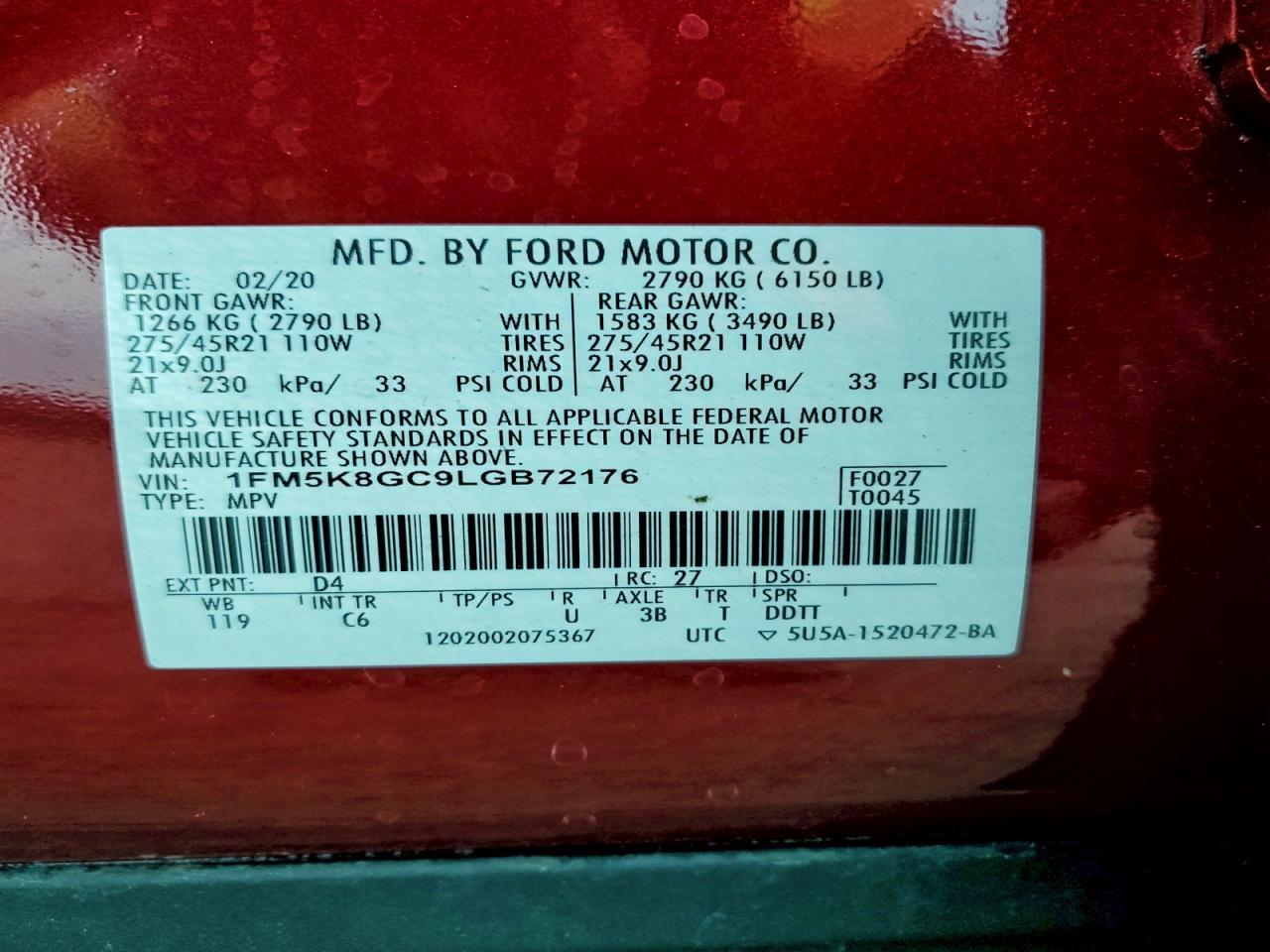2020 Ford Explorer st
