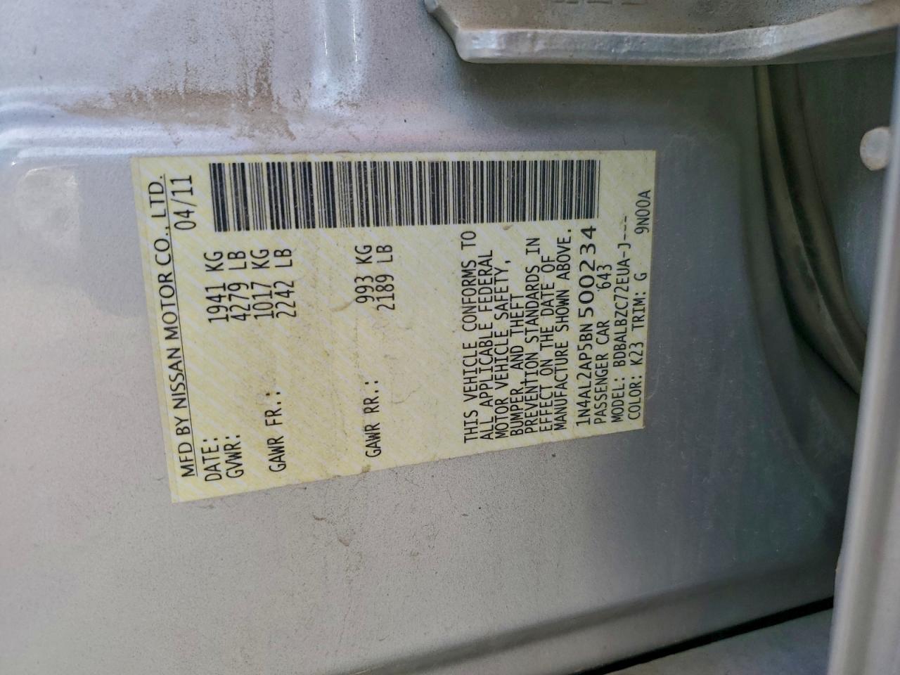 2011 Nissan Altima Base