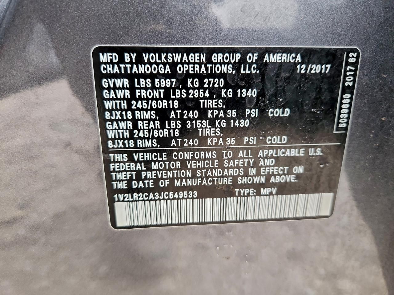 2018 Volkswagen Atlas se