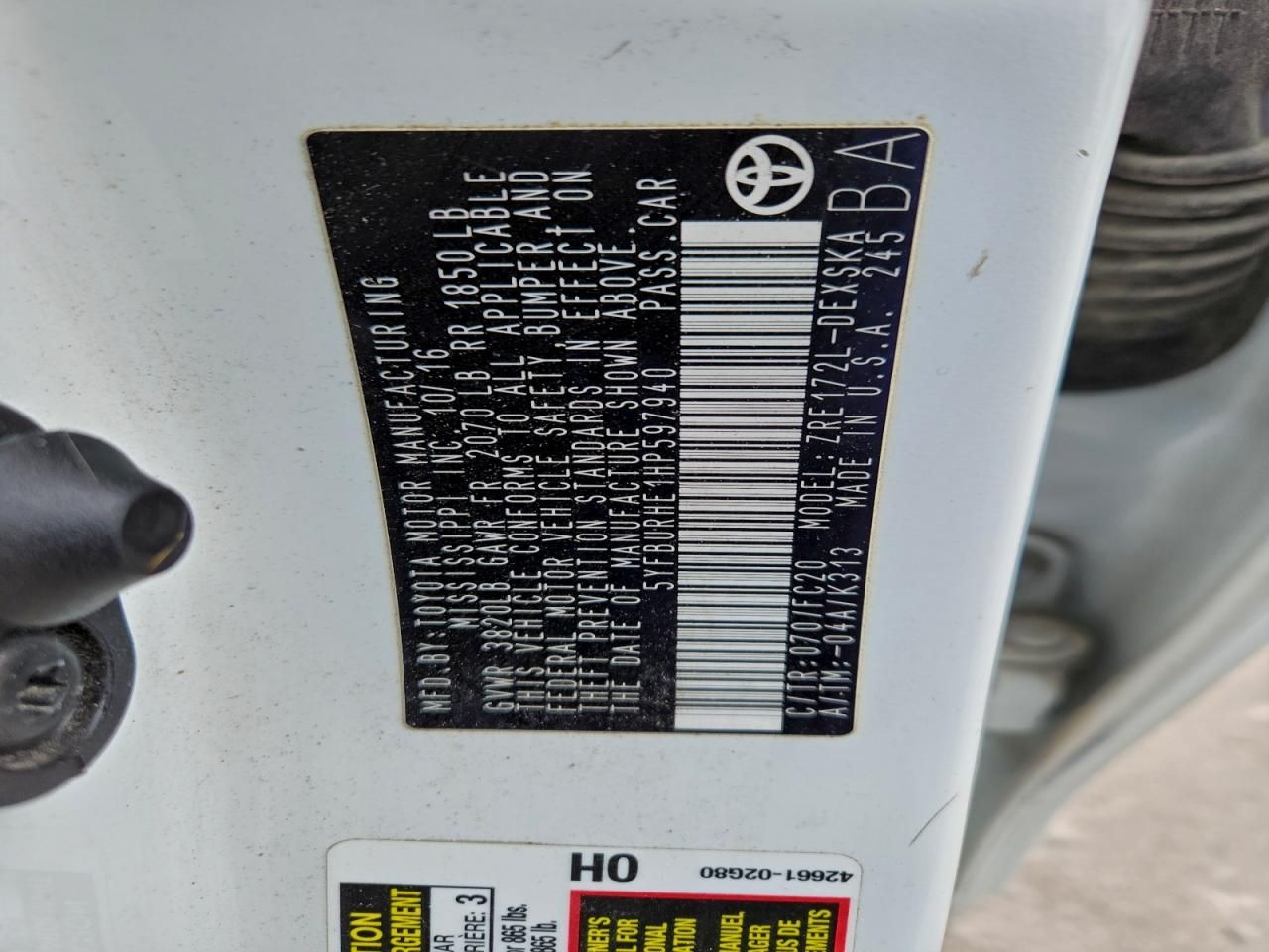 2017 Toyota Corolla l