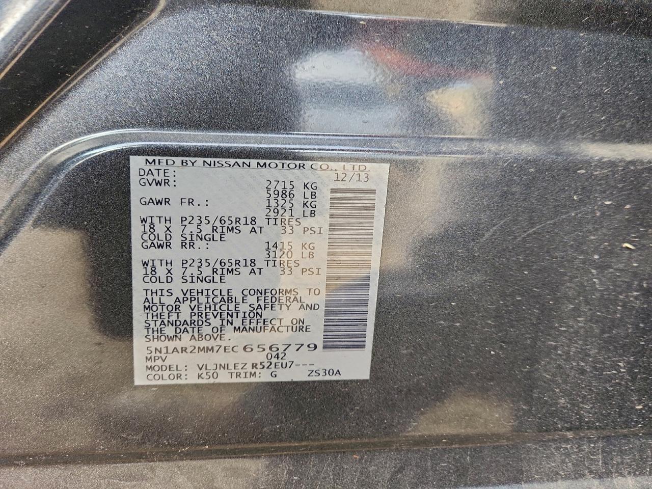 2014 Niss Pathfinder sv