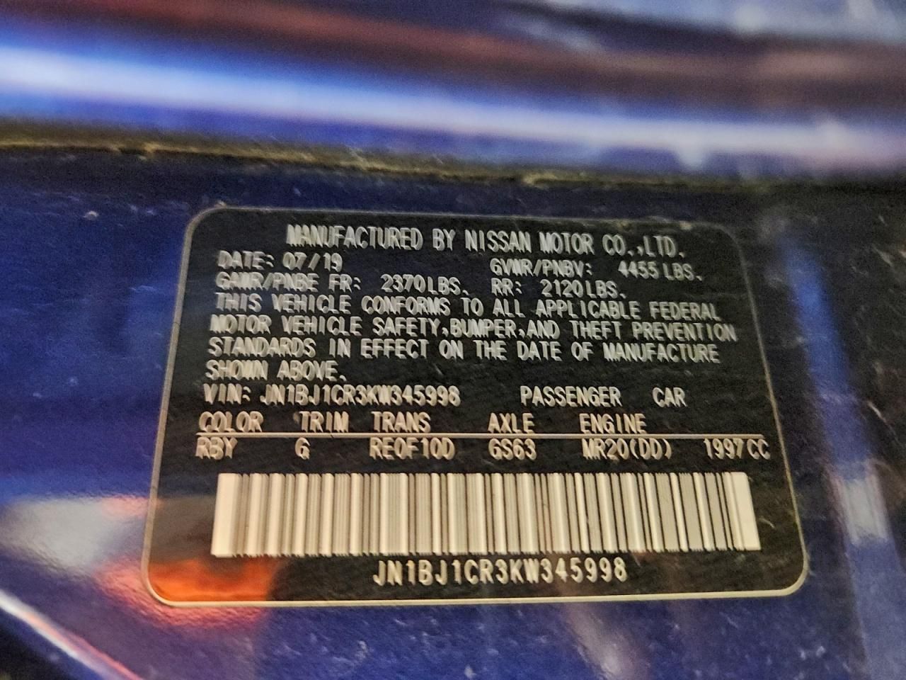 2019 Nissan Rogue Sport s