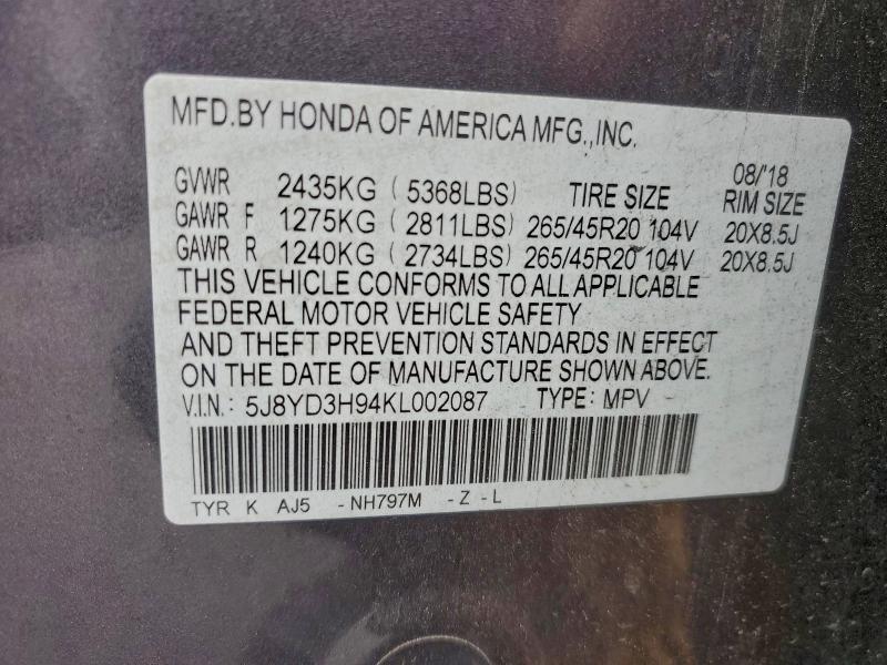 2019 Acura Mdx Advance