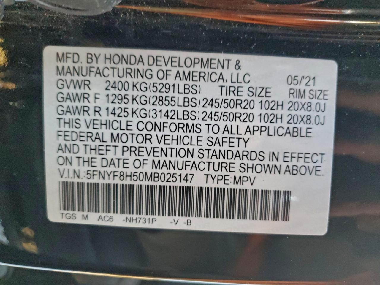 2021 Honda Passport exl