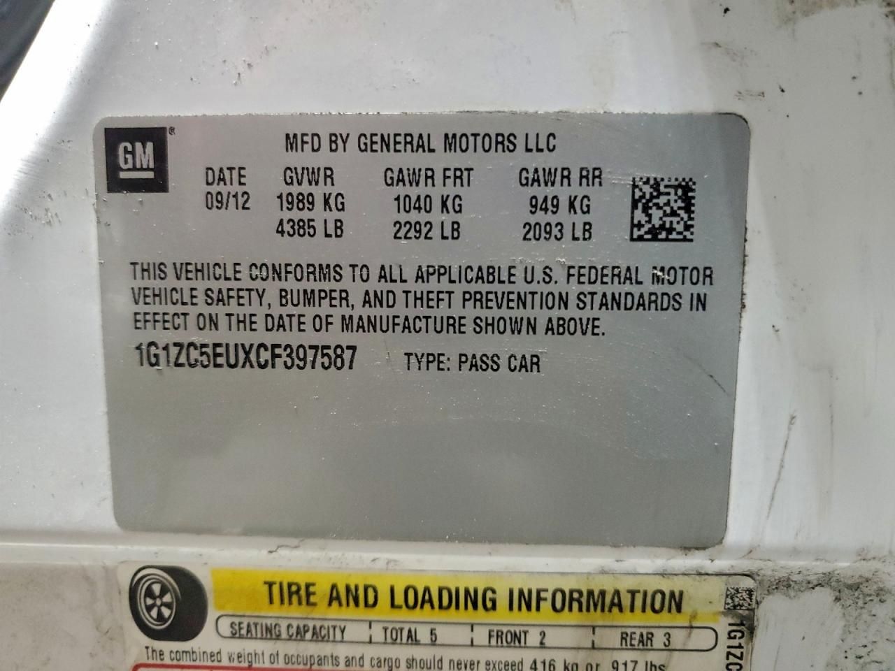 2012 Chevrolet Malibu 1LT