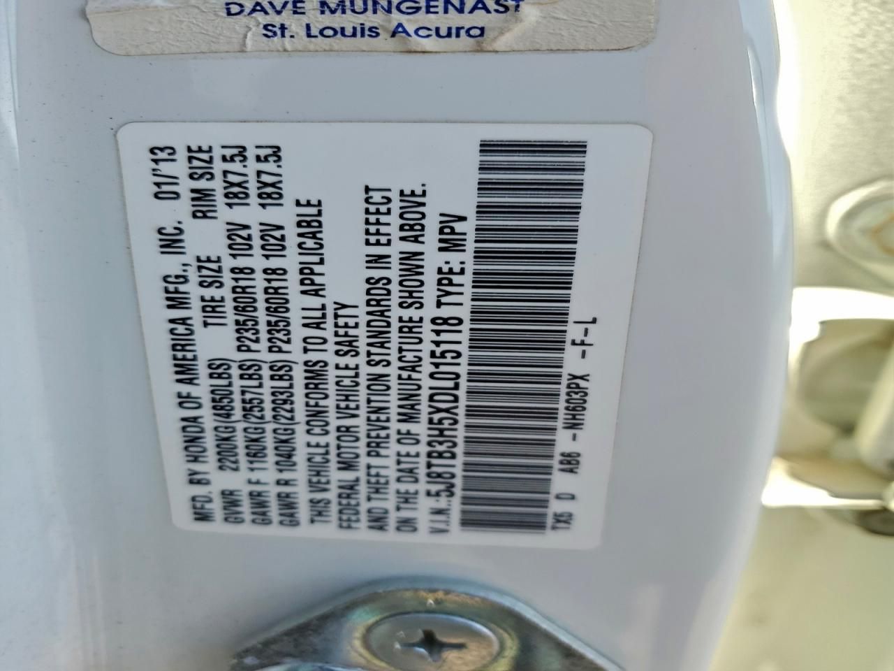 2013 Acura Rdx Technology