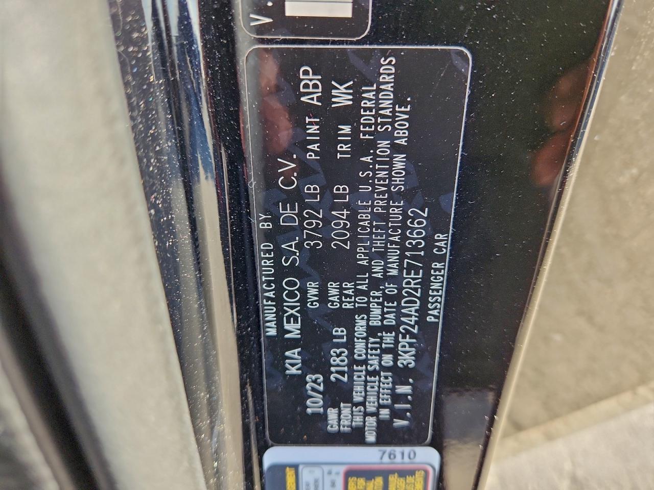 2024 KIA Forte lx