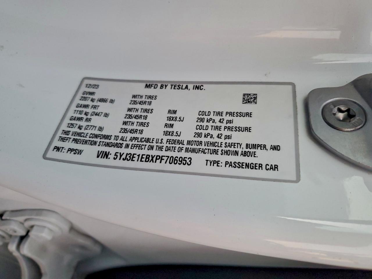 2023 Tesla Model 3