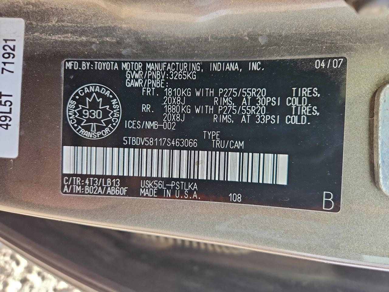 2007 Toyota Tundra Limited