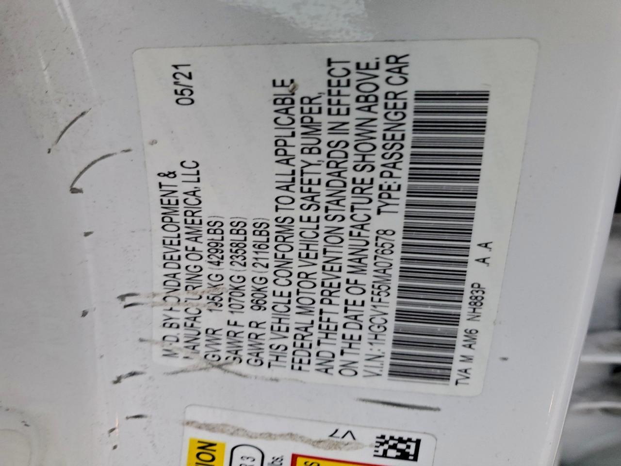 2021 Honda Accord exl