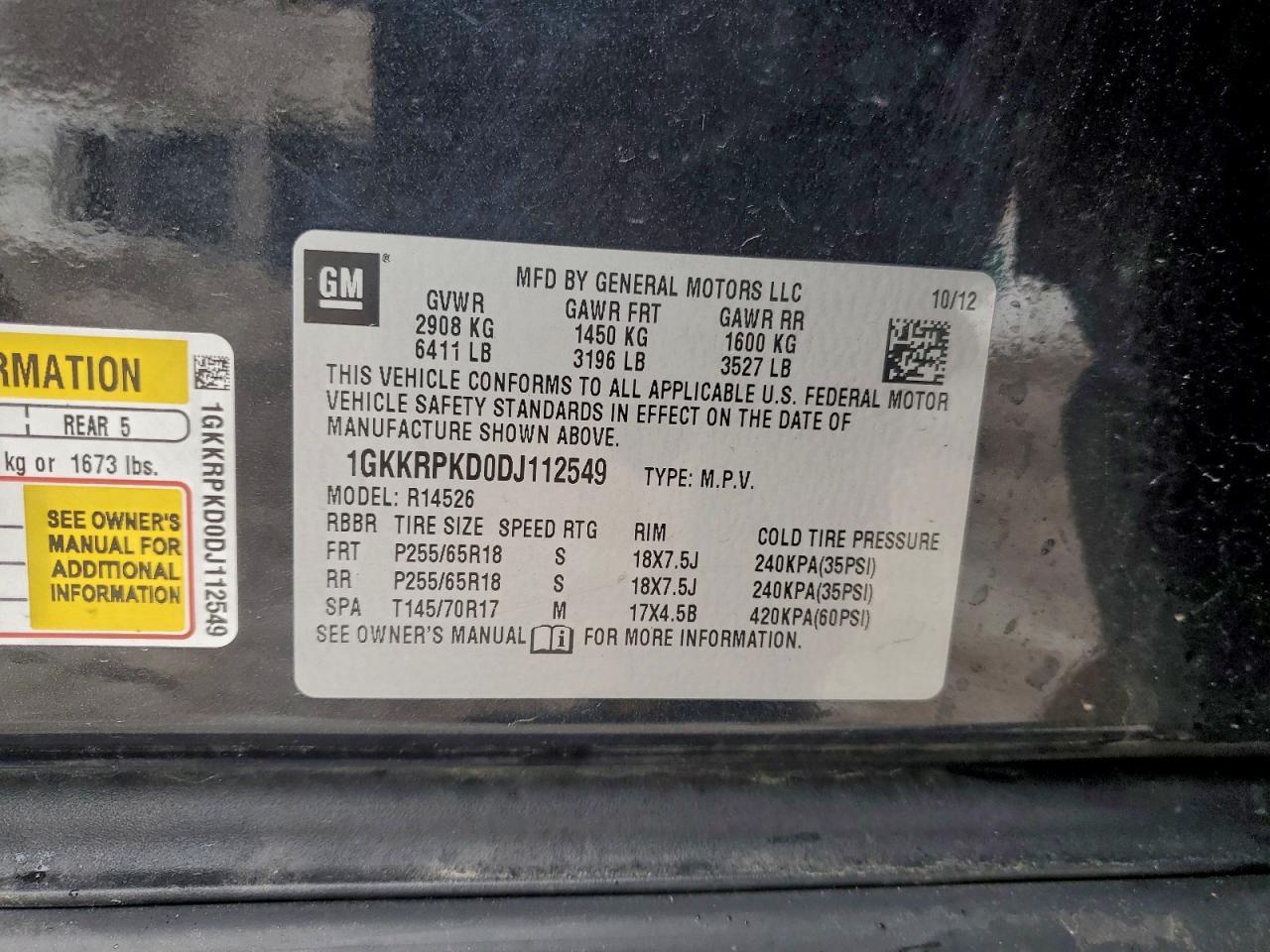 2013 GMC Acadia sle
