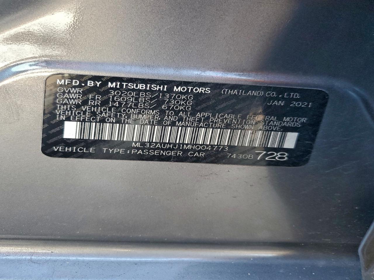 2021 Mitsubishi Mirage es