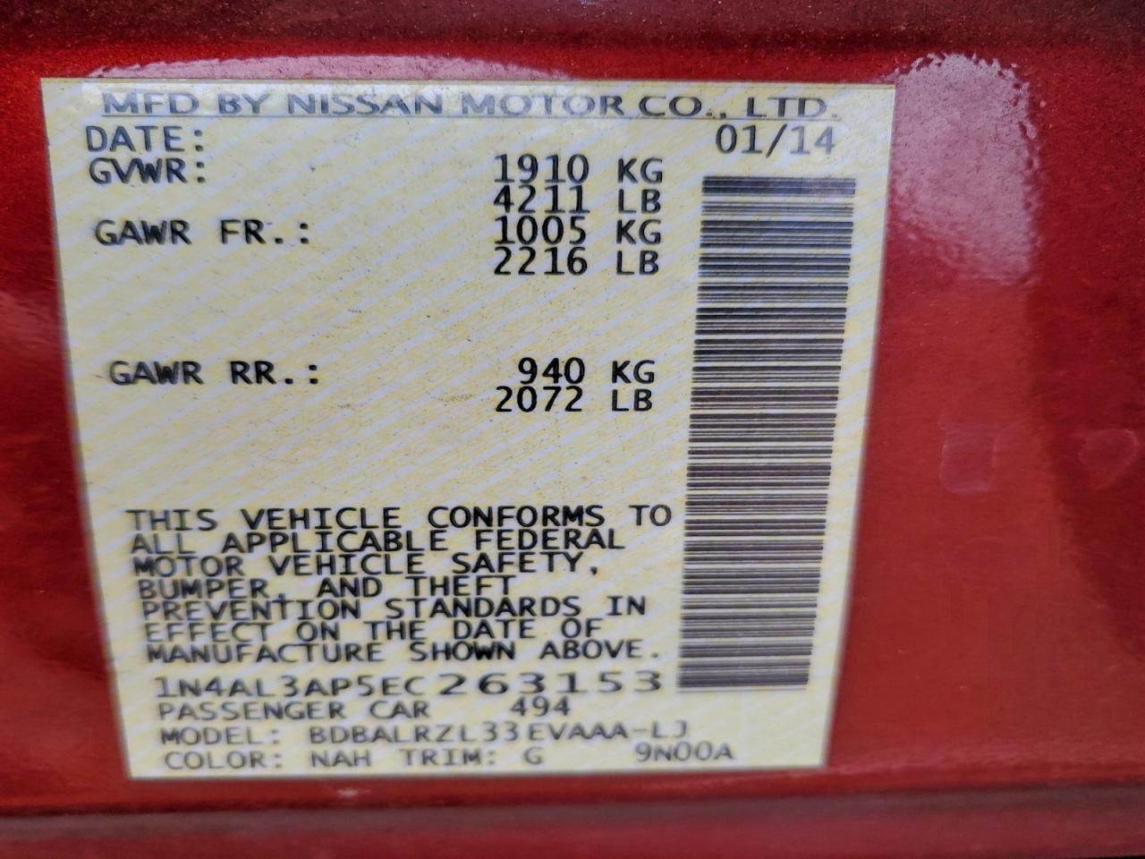 2014 Nissan Altima 2.5